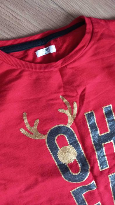 Bluza świąteczna Czerwona Oh deer święta renifer r.146