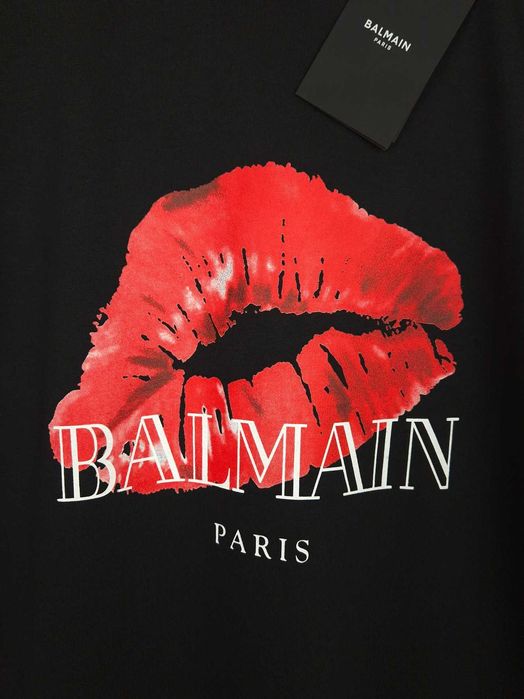 Balmain 100% Bawełna M czarny męski tshirt