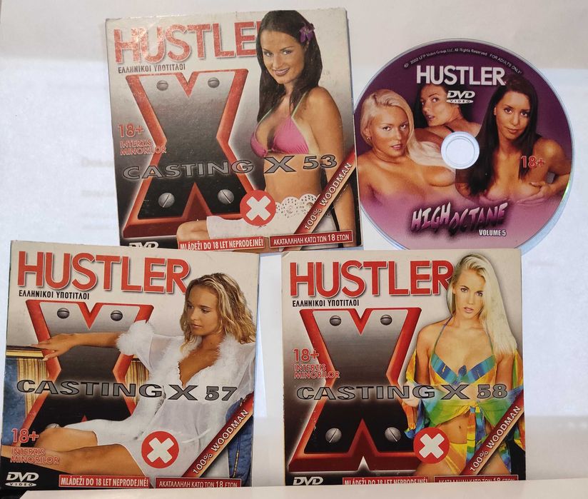 HUSTLER stare wydania gazet oraz 4xDVD