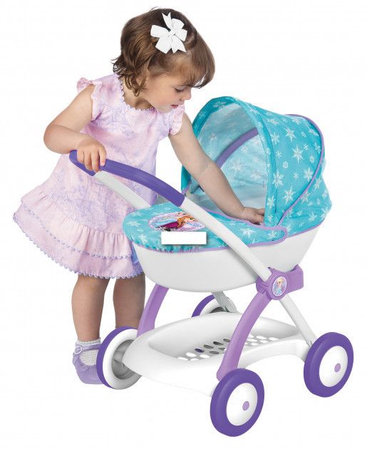 БЕЗКОШ.ДОСТАВКА Коляска для ляльок  Smoby Фроузен з люлькою 254146