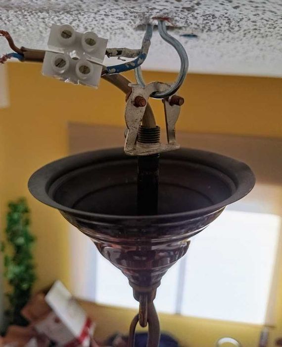 Grande candeeiro de teto clássico latão 5 lumes