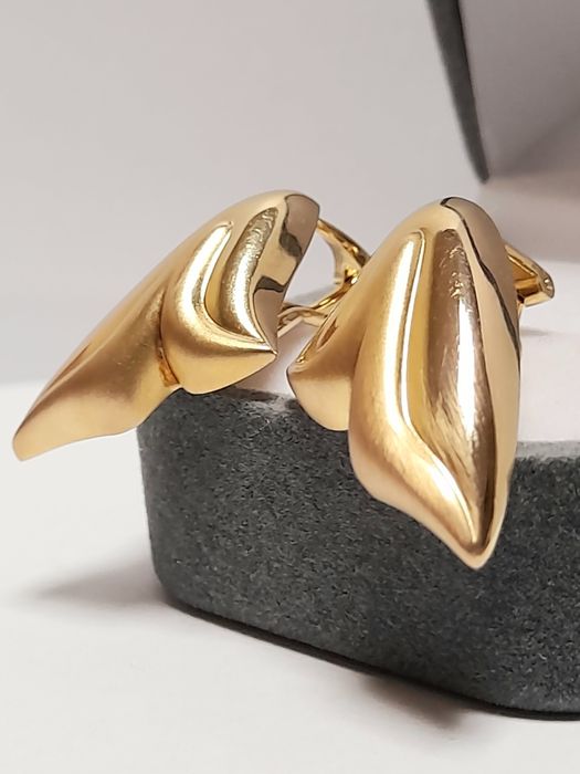 Złote Kolczyki LILIE Okazałe Jedyne 3D zloto