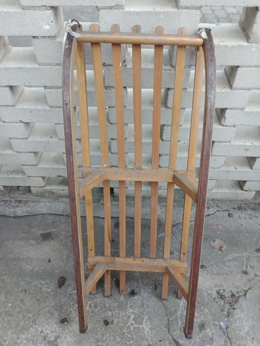 Retro sanki drewniane PRL