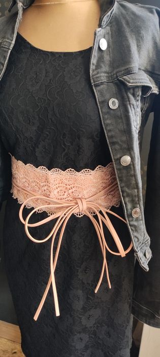 Alternative Kawaii candy niepowtarzalny koronkowy szeroki długi  pas