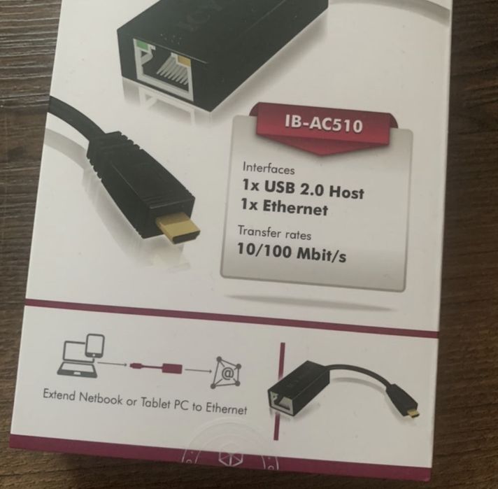 Micro USB 2.0 to Ethernet (10/100 Mbit/s) Adapter