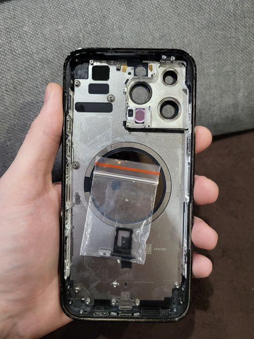 Оригинальный корпус Iphone 14 pro max Space Black с вырезом под Sim