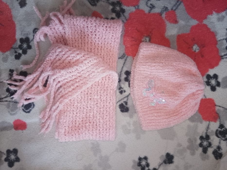 Тепла шапка снуд шарф шапка манишка шарфік хомут шапка комплет 7-12р