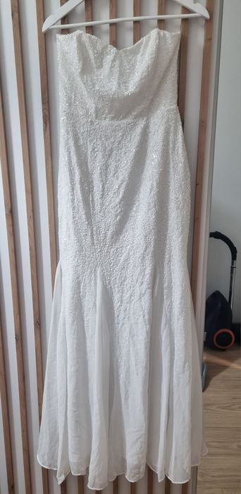 Biała sukienka rybka syrenka 36/38