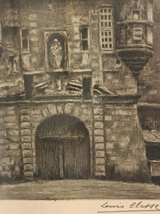 Ludwik Clesse Grafika brama Begijnhof .Antyk.