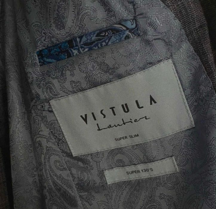 Garnitur męski Vistula w kratę super slim