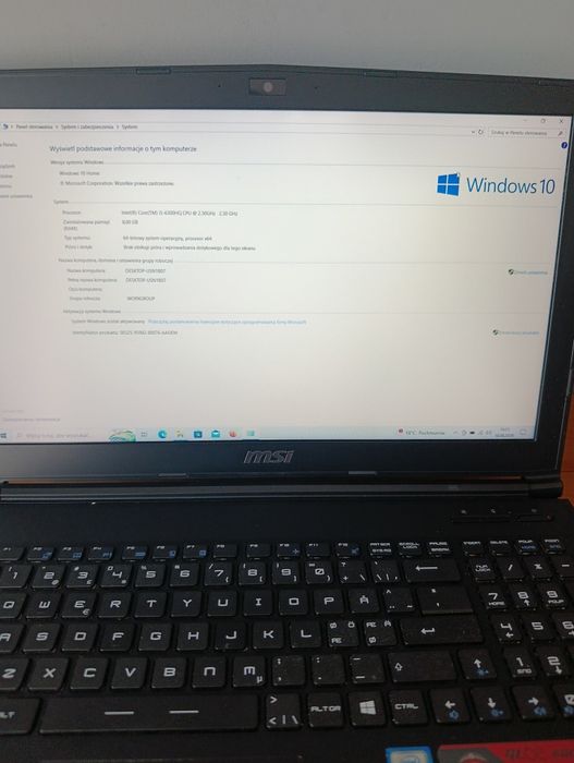 Laptop do gier MSI GL62 | i5 / GTX 950M / SSD