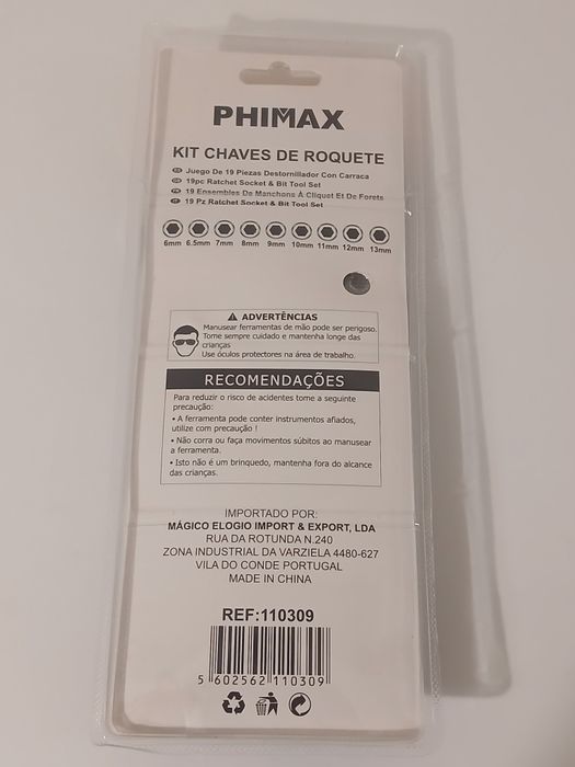Jogo de Chaves com Roquete 19 Peças – Kit Ferramentas Novo