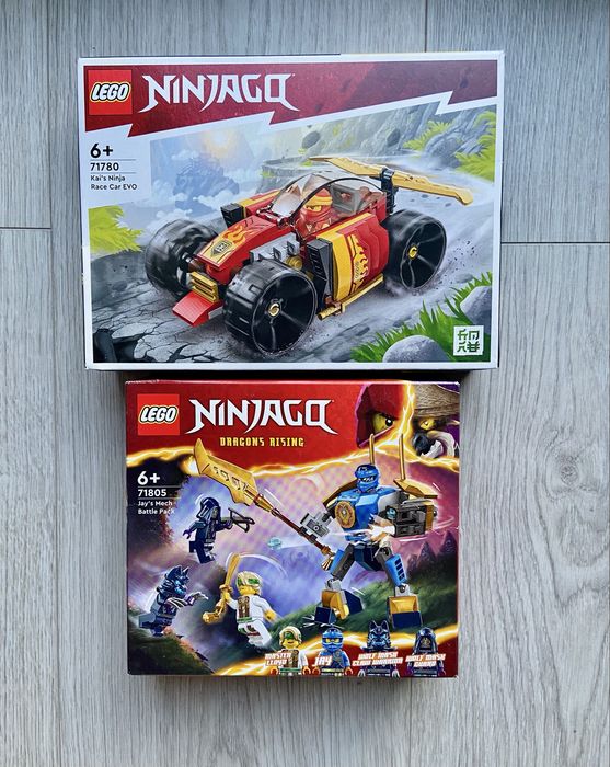 LEGO Ninjago 71805 Zestaw  z mechem Jaya 71780 Samochód wyścigowy Kaia
