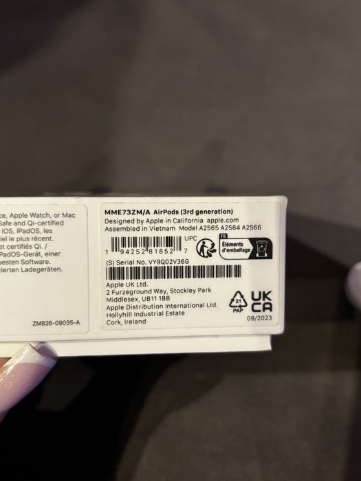 Apple airpods 3 sluchawki białe komplet