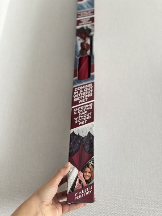 Парасоля висока чорна-бордо , двоколірна .