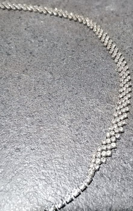 Pasek z cyrkoniami długość regulowana łańcuszkiem