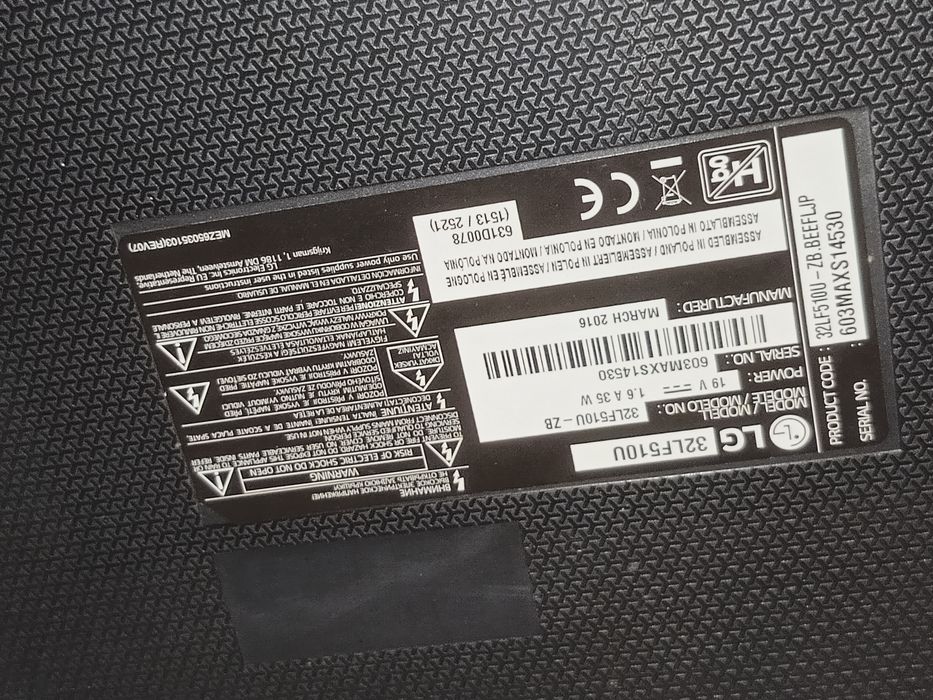 Telewizor LG \ 32 cale \ HD-Ready \ HDMI \ USB \ 2016 rok