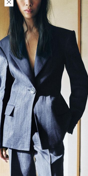 Блейзер 100%лен  приталений у ялинку Zara новий в упаковці з бірками