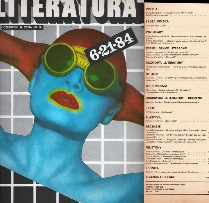 Miesięcznik "Literatura" (1984 - 1986) - numerów 7.
