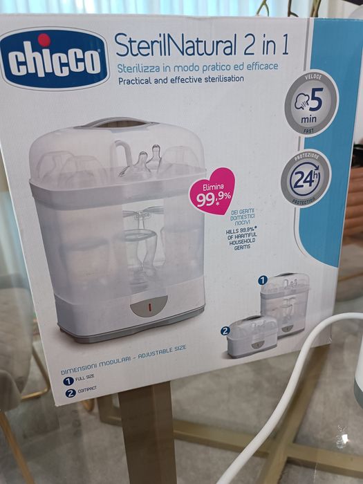 Esterilizador a Vapor Chicco SterilNatural 2 em 1 – Como Novo (com Caixa)