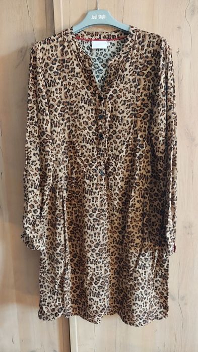 Kaffe sukienka 40 wiskoza koszulowa panterka