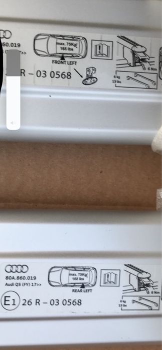 NOWE Relingi Uchwyty Dachowe AUDI Q5 od 2017r. ORYGINAŁ