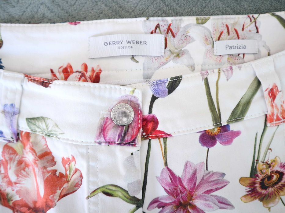GERRY WEBER | piękne spodnie w kwiaty 7/8 42