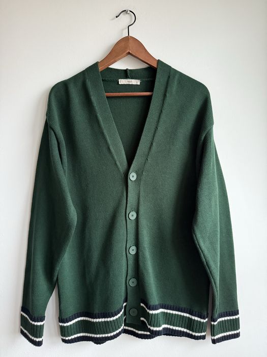 Zielony rozpinany sweter kardigan Mango