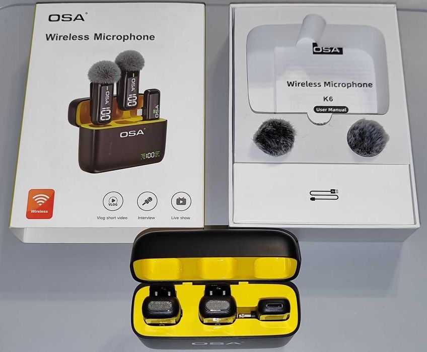 Zestaw Mikrofonów Mikrofon Bezprzewodowy Do Iphone Osa K6 Nowy