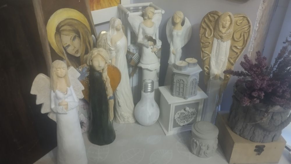 Anioł figurka gliniany używany ok 40 cm