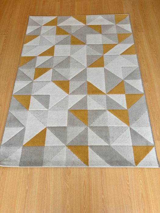 Tapete La Redoute Geométrico Cinza Amarelo 120x170