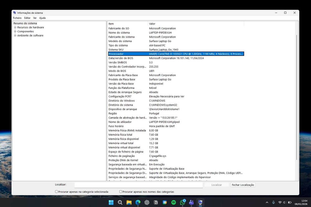 Laptop Windows Surface Go (Ecrã Touch)