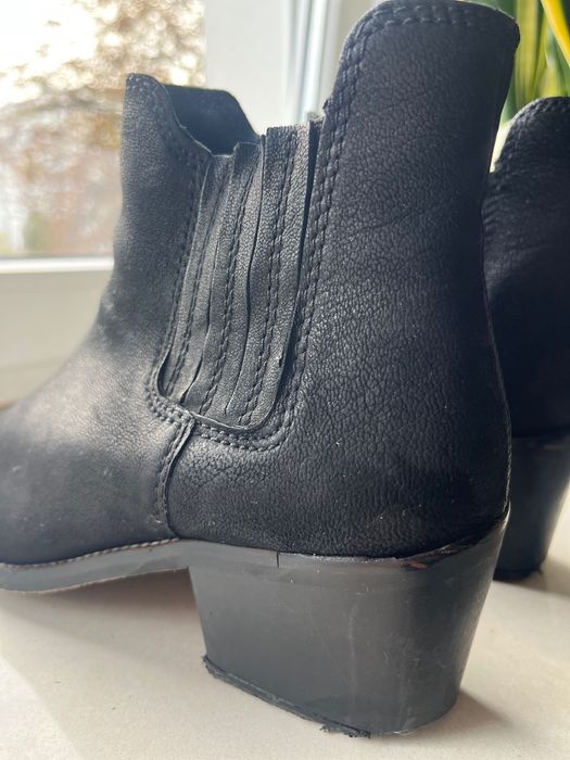 MANGO botki sztyblety czarne