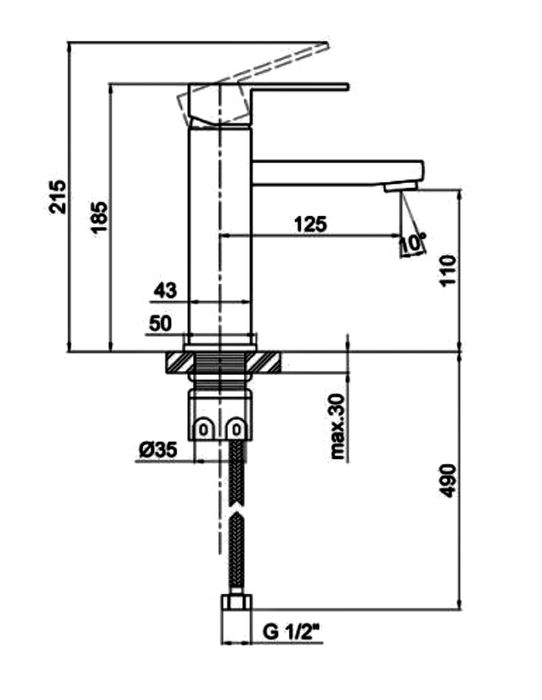 Смеситель на умывальник раковину нержавеющая сталь