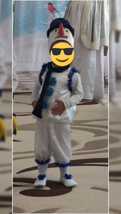 Новорічний карнавальний костюм сніговика на 2-5 років