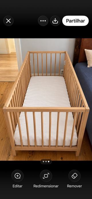Berço cama em faia como novo