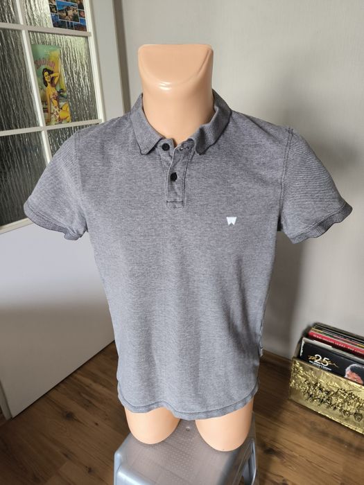 Wrangler koszulka polo M/L męska szara