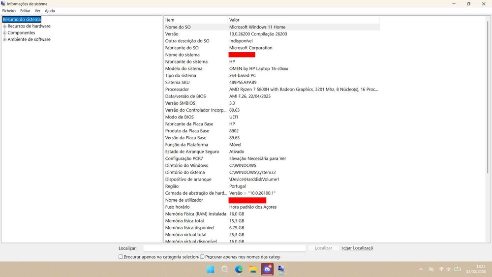 Portátil Gaming Omen HP 16 C0002NP 144Hz