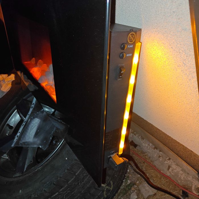 Piec kominek elektryczny oświetlenie, pilot