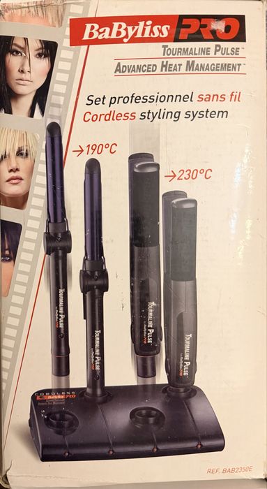 BaByliss PRO Tourmaline Pulse BAB2350E — профессиональный беспроводной набор для укладки волос. Щипцы для укладки и для завивки волос.