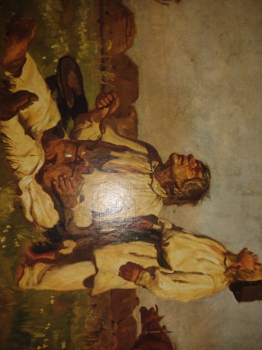 Obraz Chełmoński Józef Bociany roz.37x31cm.