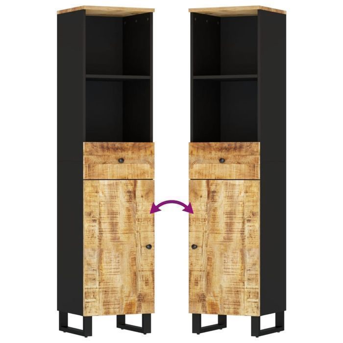 Vidaxl Szafka Łazienkowa, 38X33X160 Cm, Lite Drewno Mango