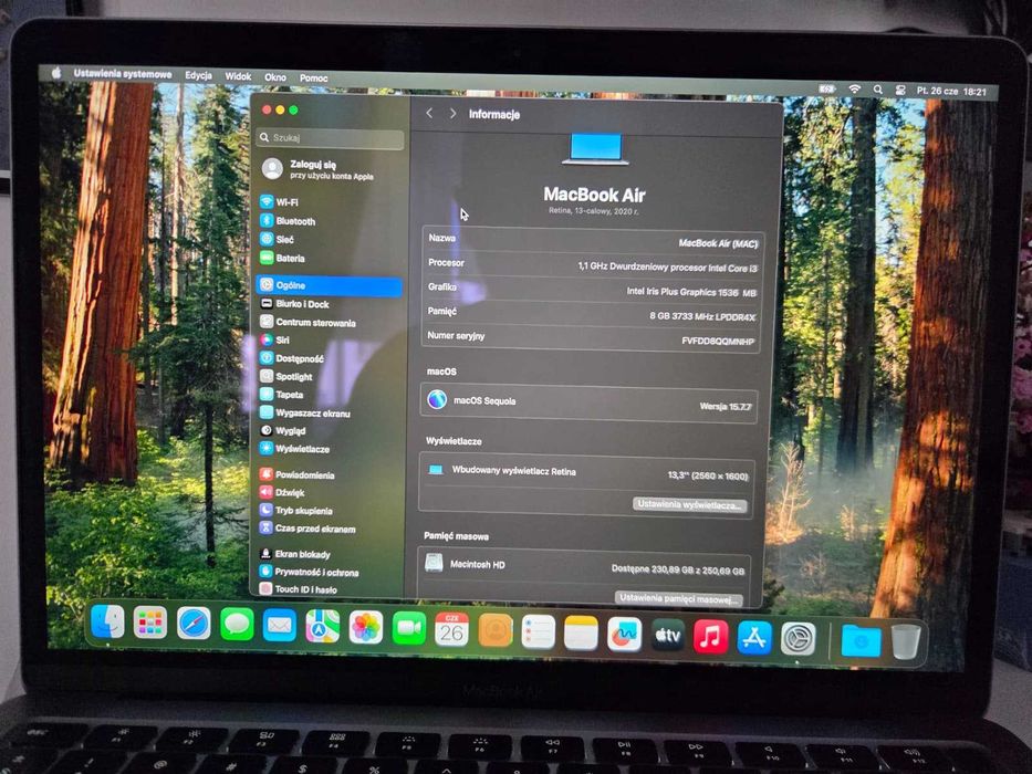 MacBook Air 13" | Retina | i3 / 8GB / 256GB SSD | macOS Sequoia | Stan Bdb!
