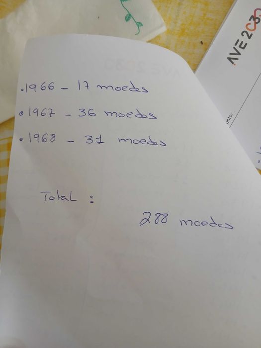 Varias moedas de coleção.