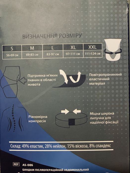 Бандаж післяопераційний і післяпологовий