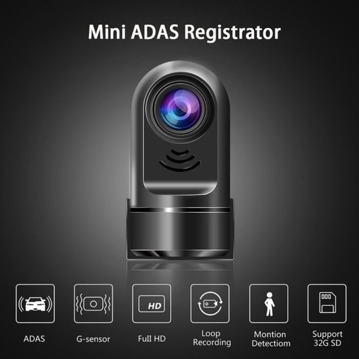 ADAS Dashcam HD 1080P USB Car DVR Camera gravação loop G-Sensor NOVO