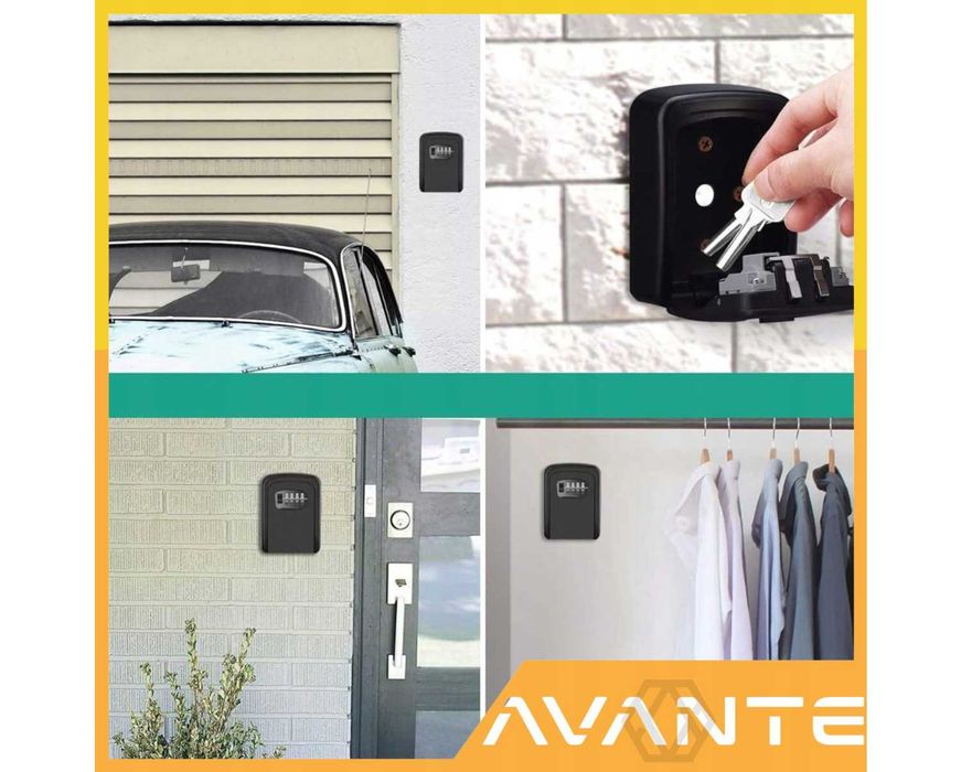 Metalowy Sejf Ścienny na Klucze Skrzynka Szafka Schowek Booking BnB