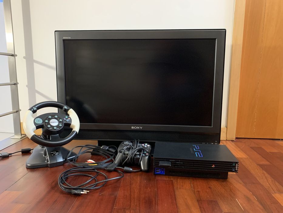 TV Sony Bravia +Playstation 2 + jogos e volante
