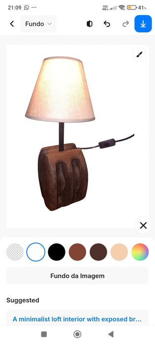 Candeeiro artesanal feito de cadernal antigo