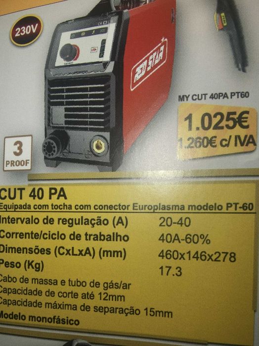 Plasma de corte RED STAR CUT 40 PA Novo